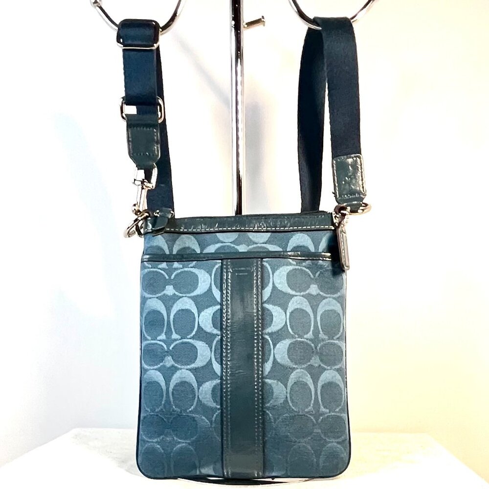 Coach Signature Swingpak in rich blue Hue Crossbody Bag with Adjustable Strap - Picture 15 of 15